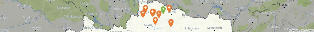 Map view for Pharmacies emergency services nearby Groß-Siegharts (Waidhofen an der Thaya, Niederösterreich)
